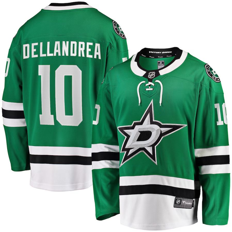 Men Dallas Stars 10 Ty Dellandrea Fanatics Branded Kelly Green Home Breakaway Player NHL Jersey